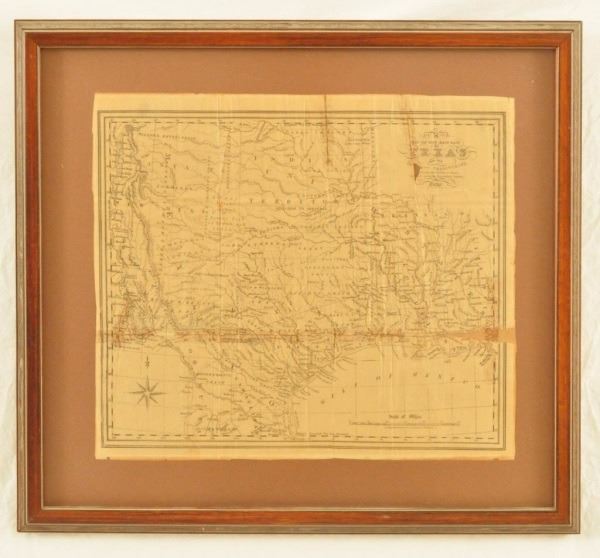 Cheffin Regency Rare Original Cheffin's 1841 Republic of Texas Map