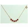 Image 1 : 14K ROSE GOLD PENDANT WITH CHAIN 2.52g/Diamond 0.08ct/Ruby 0.97ct