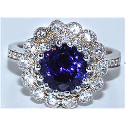 Tanzanite  4.31 ctw & Diamond Ring 18KW