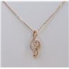 Image 1 : 14K ROSE GOLD MUSIC NOTE PENDANT WITH CHAIN :2.5g/Diamond:0.19ct