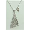 Image 1 : 14K WHITE GOLD PENDANT WITH CHAIN 3.82g/Diamond 0.55ct