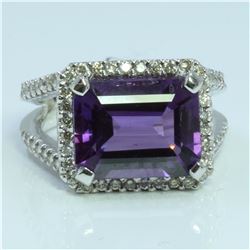 14K : 10.5g/Diamond : 0.8ct/Amethyst : 6.59ct