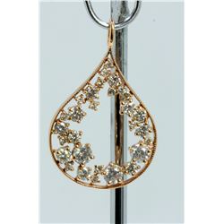 14K ROSE GOLD PENDANT 2.80GRAM DIAMOND 1.55CT