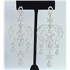 Image 2 : Hand Made  Chandelier Earring 14K WHITE GOLD EARRING  41.43GRAM