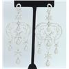 Image 3 : Hand Made  Chandelier Earring 14K WHITE GOLD EARRING  41.43GRAM