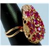 Image 3 : 14K ROSE GOLD RING 11.12GRAM DIAMOND 0.81CT RUBY 7.10CT