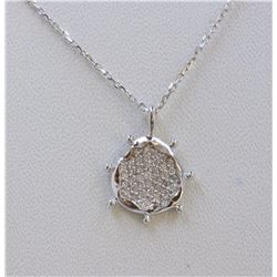 14K WHITE GOLD PENDANT WITH CHAIN :2.74g/Diamond:0.19ct