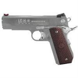 MAC M19BC45C 1911 Bobcut SAO 45ACP 4.25" 8+1 Hardwood w/Logo Hard Chrome .728028235364