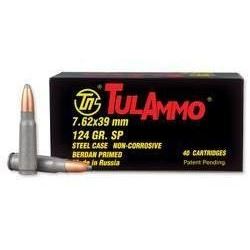 10 BOXES Tulammo UL076213 Centerfire Rifle 7.62X39mm 124GR Soft Point (400 ROUNDS) .814950010084