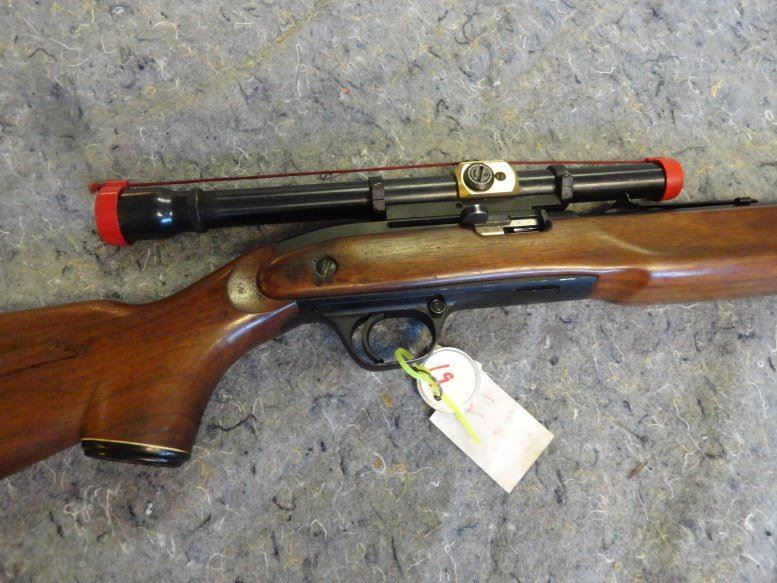 JC Higgins Model 31 22 SemiAutomatic Rifle Tube Feed W/4X Power Scope