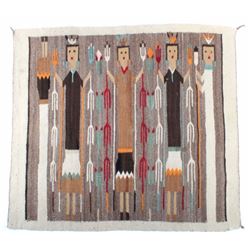 Navajo Yei Pictorial Rug Fine Wool c. Early 1900