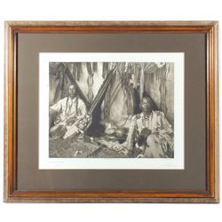 In A Piegan Lodge by E.S. Curtis Limited Edition