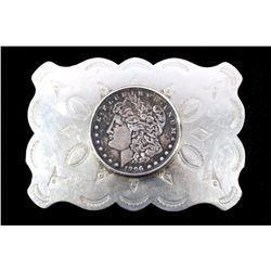 Navajo 1896 Morgan Silver Dollor Belt Buckle