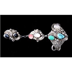 Navajo Sterling Slave Bracelet with Ring by Yazzie