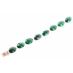 Taxco Sterling Silver & Malachite Bracelet