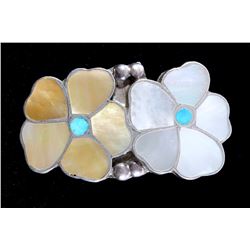 Zuni Turquoise & Mother of Pearl Sterling Ring