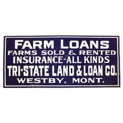 Westby Montana Farm Loans Sign Early 1900