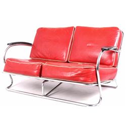 Art Deco Barbershop Bench circa. 1940's