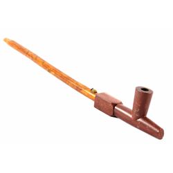 Northern Plains Catlinite Pipe & Beetle Stem 1870