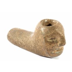 Pre-Historic Mound Builders Face Effigy Pipe
