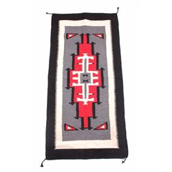 Navajo Two Grey Hills Storm Pattern Fine Wool Rug