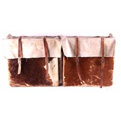 Antique Montana Cowhide Horse Packing Panniers