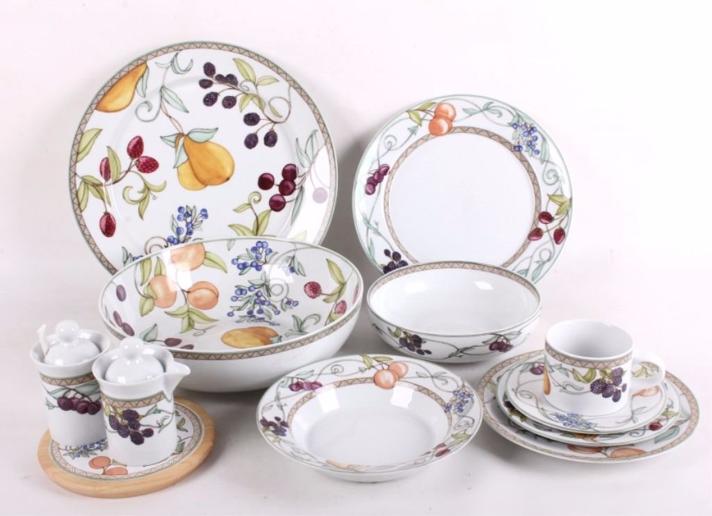 84 pcs Dansk Umbrian Fruits Dinnerware Set