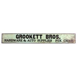 Original Tin Sign from Fox Chase Philadelphia PA