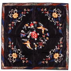 Antique Chinese Silk Butterfly Tablecloth