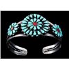 Image 1 : Zuni Turquoise Petit Point Sterling Bracelet
