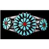 Image 2 : Zuni Turquoise Petit Point Sterling Bracelet