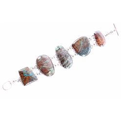 Navajo Turquoise & Sterling Link Bracelet