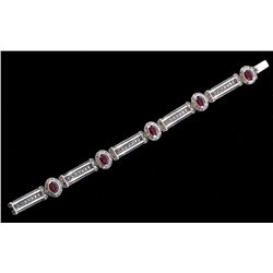 Sterling Silver & Garnet Gemstone Bracelet