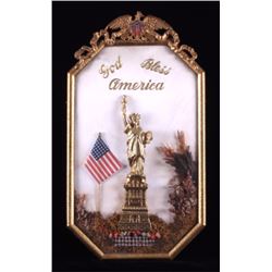WWI Patriotic Statue of Liberty Shadowbox
