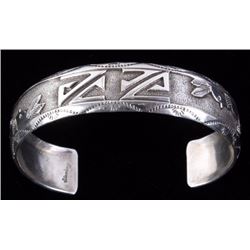 Hopi Indian Carved Kachina Sterling Braclet