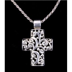 Navajo Filigree Sterling Cross Necklace
