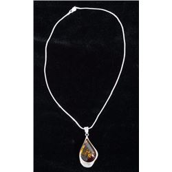 Amber Nugget & Sterling Silver Necklace