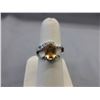 Image 1 : Oval Citrine Dinner Ring set with 2 Diamonds