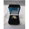 Image 2 : Oval Citrine Dinner Ring set with 2 Diamonds