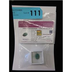 4.10 CT Oval Cut Green Emerald Gemstone