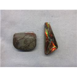 31 CTW - 2 Canadian Free Form Ammolite Gemstones