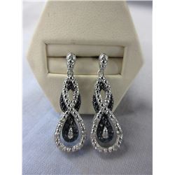 New - 1/4 CTW White & Blue Diamond Earrings