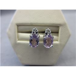 New - 1.7 CTW Amethyst & Diamond Earrings