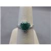 Image 1 : 1.71 CT Heart Cut Emerald Solitaire Ring