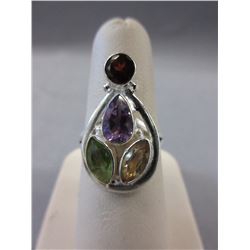 Sterling Silver Multi-gemstone Ring