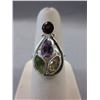 Image 1 : Sterling Silver Multi-gemstone Ring