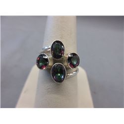 3+ CT Mystic Topaz Sterling Silver Ring