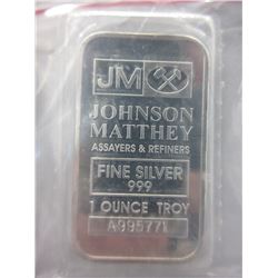 "A Series" .999 Fine Silver Johnson Matthey Bar