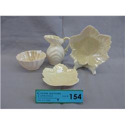 4 Irish Belleek fine porcelain items