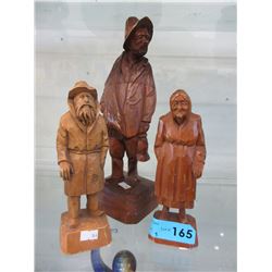 3 French Canadian wood carvings